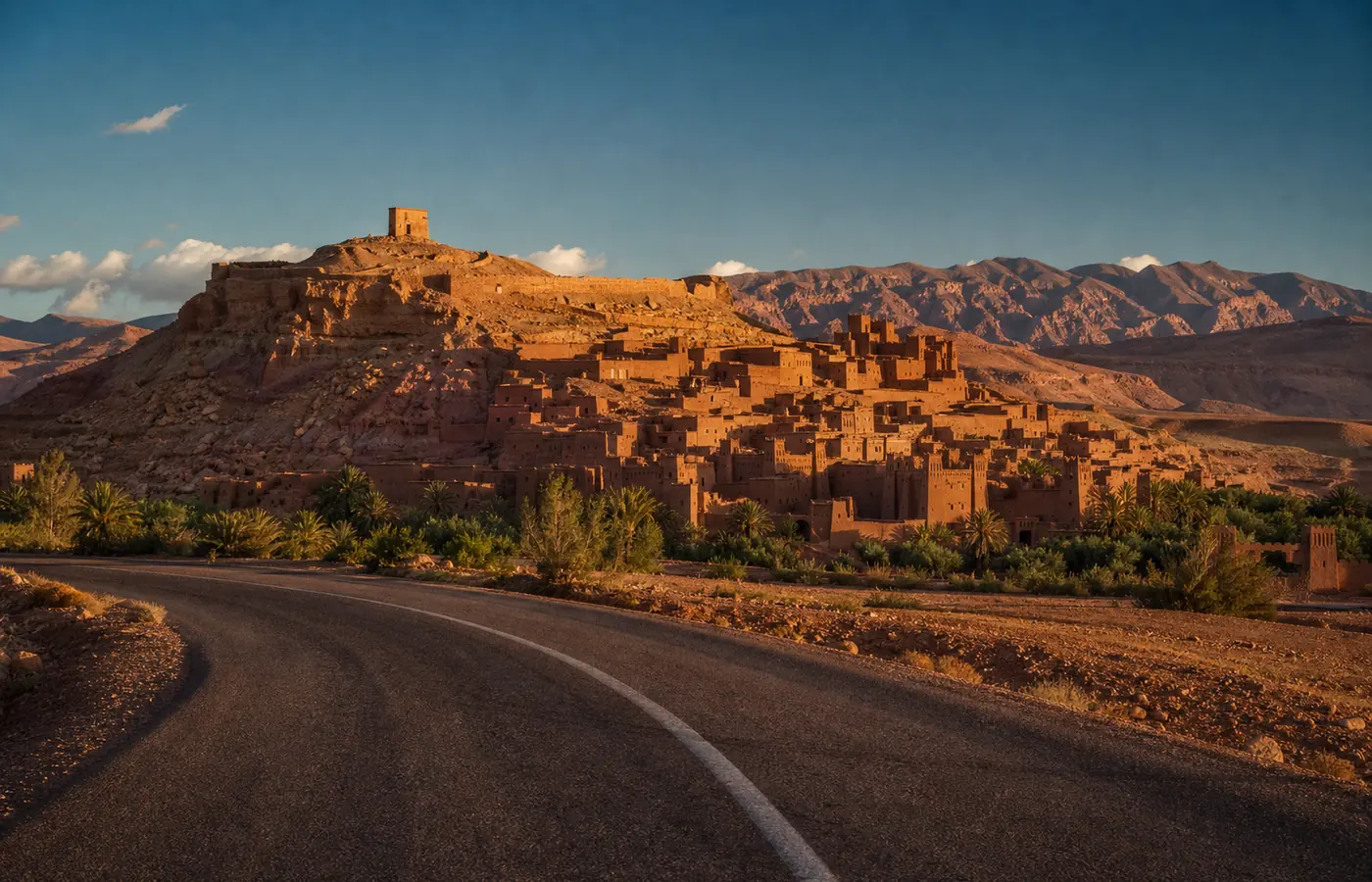 Kasbah d'Aït Ben Haddou sur la route de Marrakech au désert